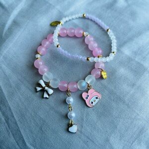 SANRIO CHARACTER MY MELODY BEADED CHARM BRACELET